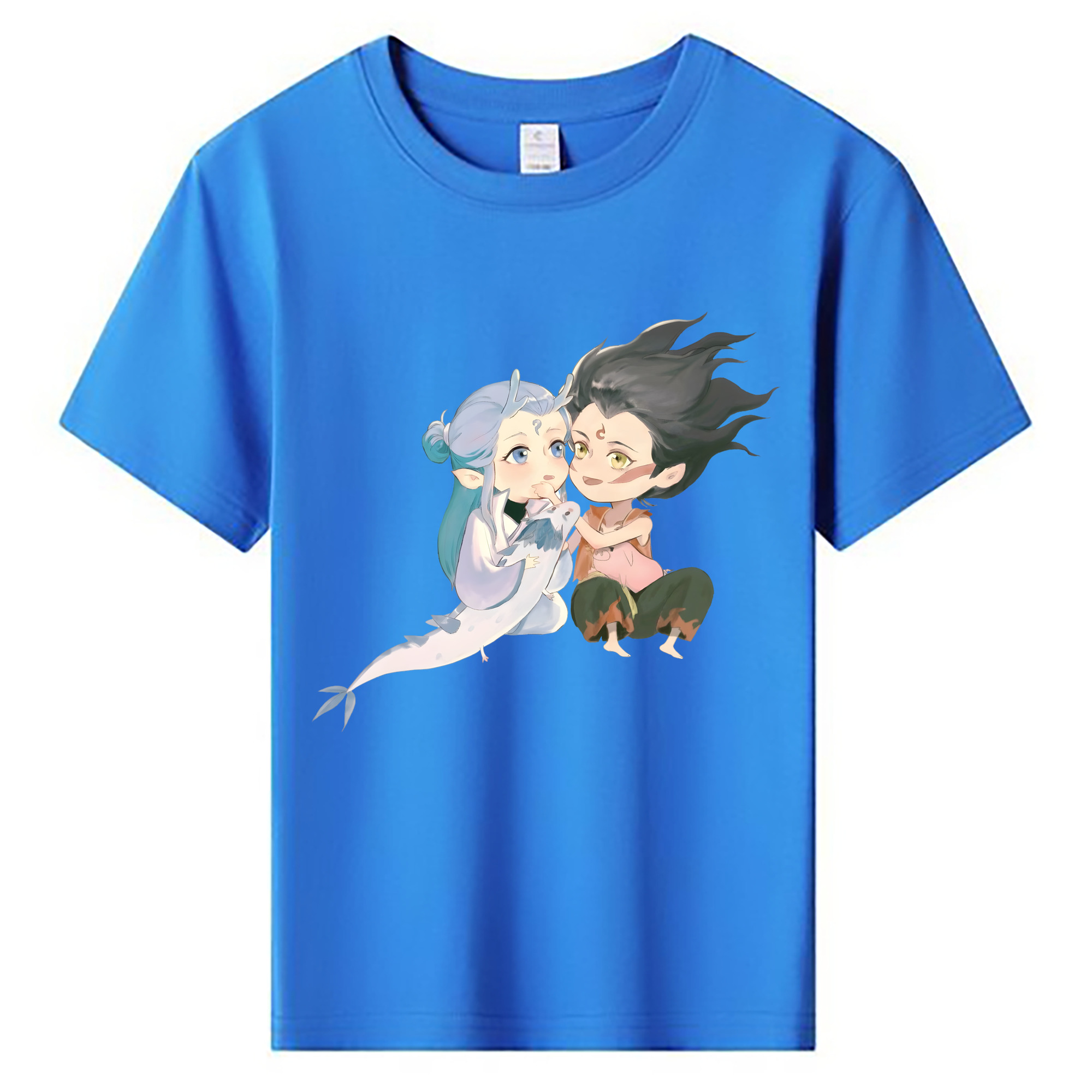 （画像用） Ne Zha 2 ナタ 魔童の大暴れ 綿100％キッズTシャツ（フロントプリント）